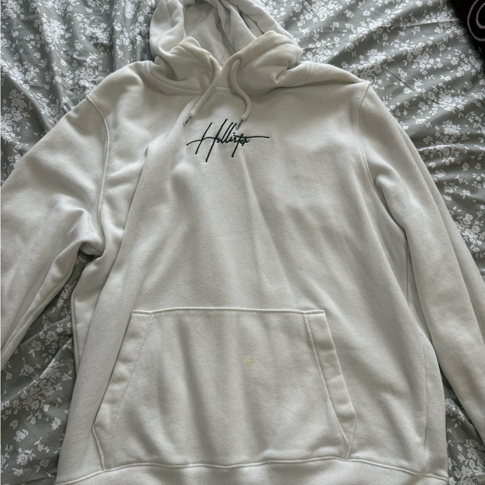 White Hoodie with Embroidered Logo